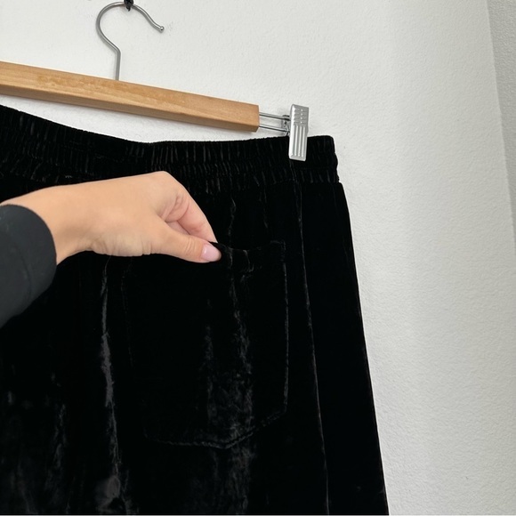 Current/Elliott The Eden Velour Jogger Sweatpants Solid Black Size 1 Small Women - Picture 7 of 12